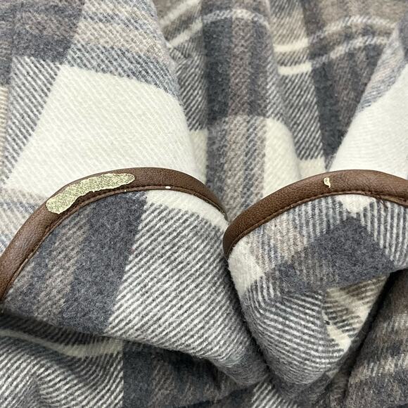 Woman Within Gray Black White Plaid Lined Button Up Winter Jacket Coat 18W - Picture 4 of 13